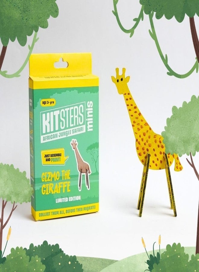 KITSTERS DIY Minis: Gizmo The Giraffe | Animal Shape MDF Cut Out | Assemble It - Paint On It | Ideal Birthday Return Gift Item | Art & Craft | Fun Activity for Kids | Detailed Video Workshop Included - Image 1